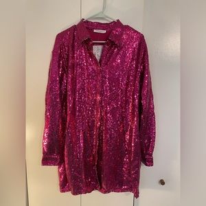 12th Tribe Pink Sequin Dress